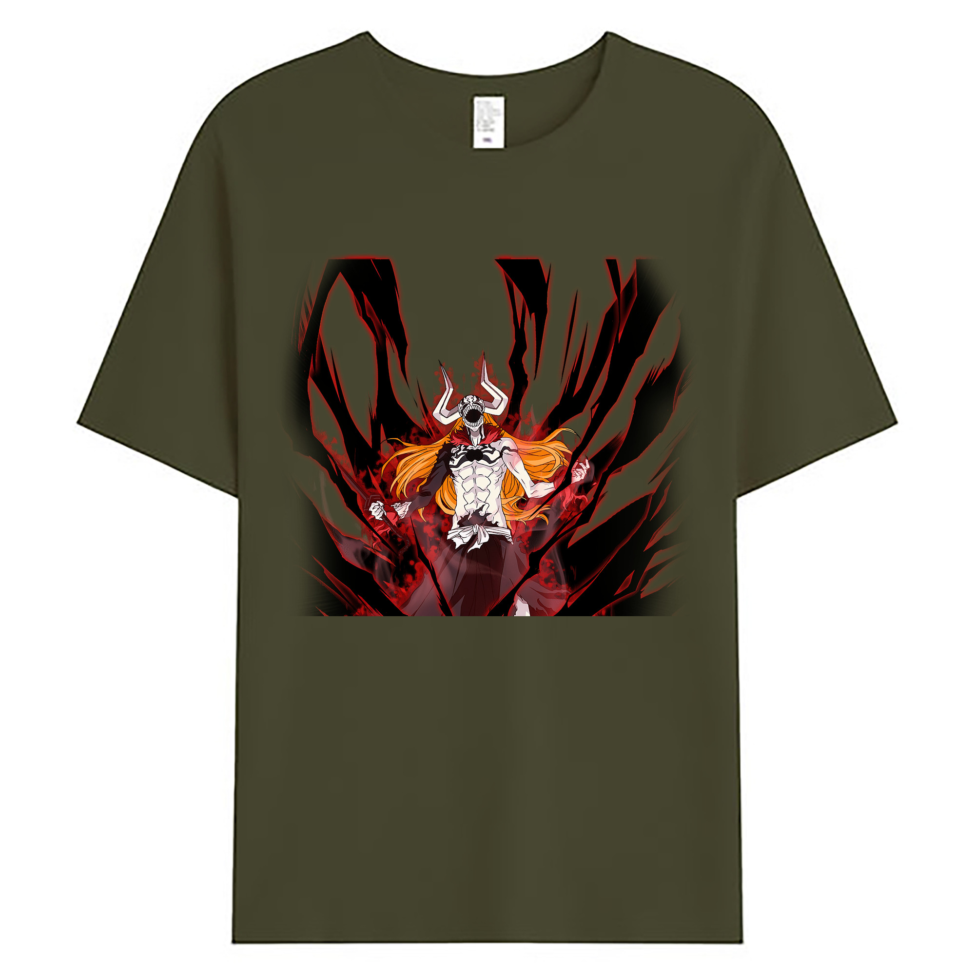 （画像用） ブリーチ 黒崎一護（くろさき いちご）BLEACH Kurosaki Ichigo 綿100％ メンズ半袖Tシャツ｜肌触りやわらか＆通気性
